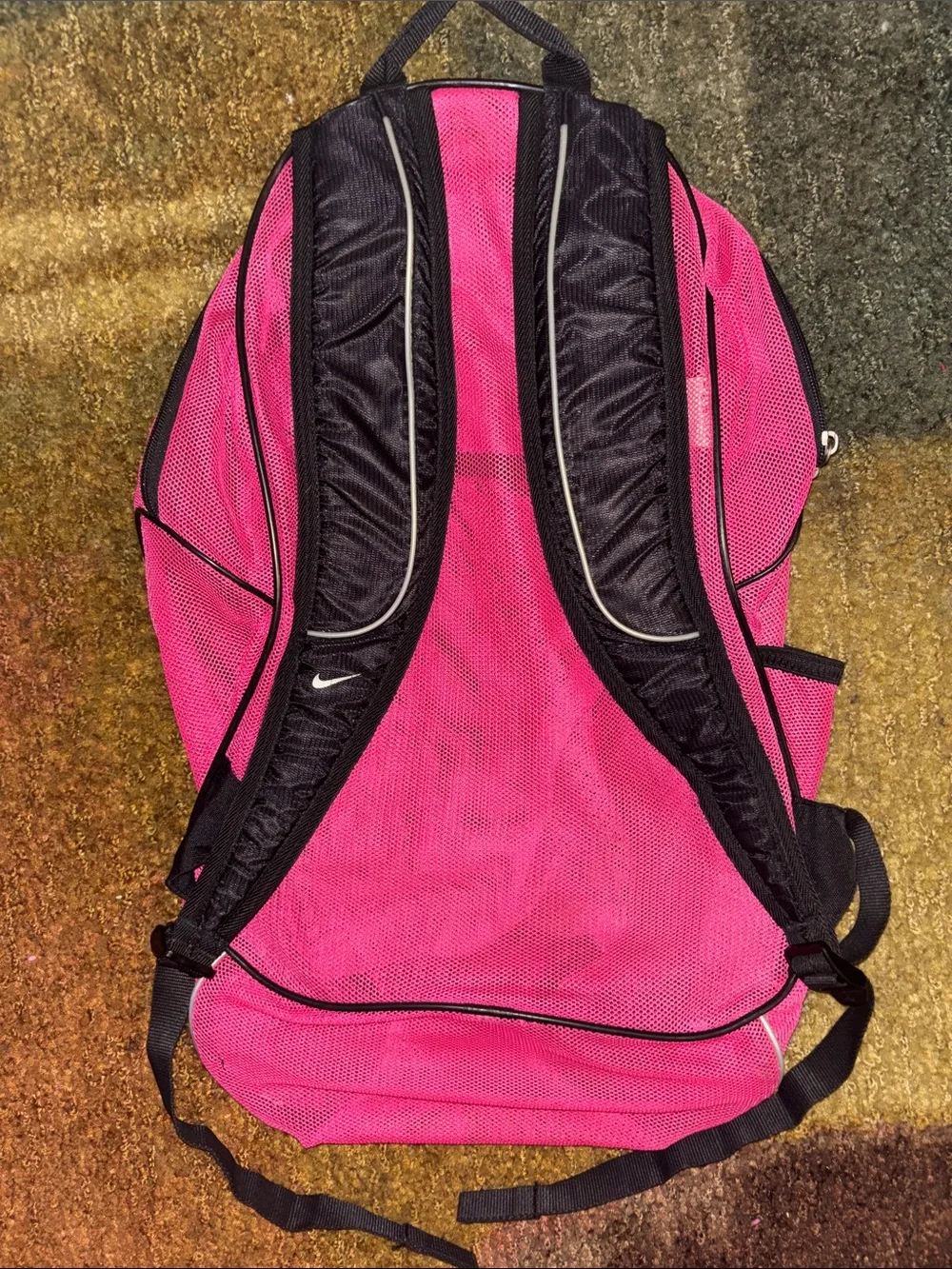 Nike Hot Pink Mesh Backpack with White Swoosh